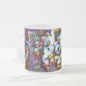 Farbige Graffiti-Wörter Mattglastasse (Vorderseite Links)