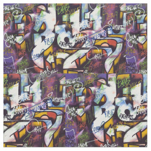 Farbige Graffiti-Wörter Stoff