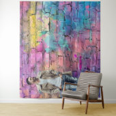 Farbige Graffiti-Ziegelwand-Party-Hintergrund Wandteppich (Beispiel)