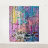 Farbige Graffiti-Ziegelwand-Party-Hintergrund Wandteppich (Vorderseite)