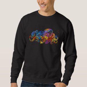 Farbige Grafik eines Oktopus Ozean Kraken Tintenfi Sweatshirt