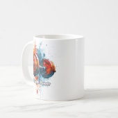 Farbige Grafik & Text Kaffeetasse (Vorderseite Links)