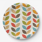 Farbige grafische Blätter Pappteller (Vorderseite)