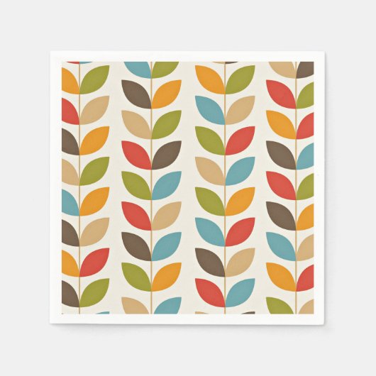 Farbige grafische Blätter Serviette (Vorderseite)