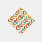 Farbige grafische Blätter Serviette (Ecke)