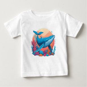 Farbige grafische Gestaltung eines Whales Baby T-shirt