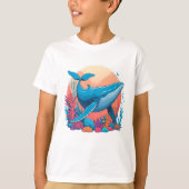 Farbige grafische Gestaltung eines Whales T-Shirt (Vorderseite)