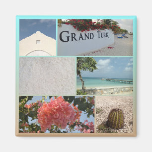 Farbige Grand Turk Foto Collage Magnet