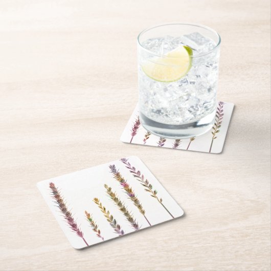 Farbige Gras Rechteckiger Pappuntersetzer (Vor Ort)