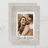 Farbige, graue und goldene Sparkle-Save the Date-K Save The Date (Vorne/Hinten)