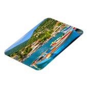 Farbige griechische Fischerboote im Hafen von Kion Magnet (Linke Seite)