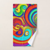 Farbige Groovy Rainbow-Wirbel Badhandtuch Set (Handtuch)