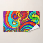 Farbige Groovy Rainbow-Wirbel Badhandtuch Set (Handtuch)