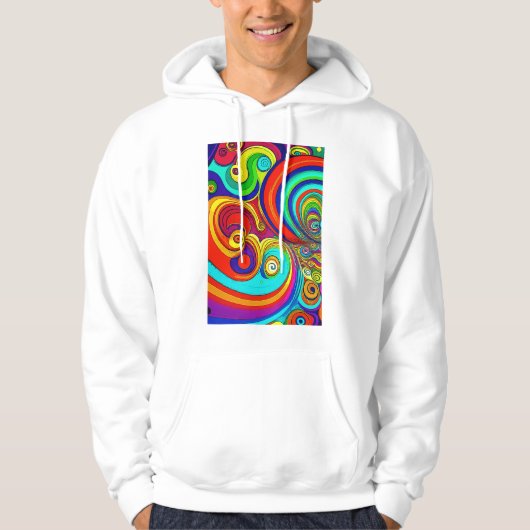 Farbige Groovy Rainbow-Wirbel Hoodie (Vorderseite)