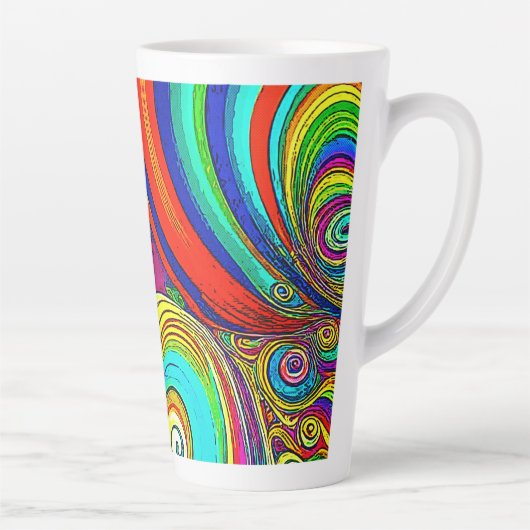 Farbige Groovy Rainbow-Wirbel Milchtasse (Rechts)
