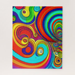 Farbige Groovy Rainbow-Wirbel Puzzle