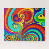 Farbige Groovy Rainbow-Wirbel Puzzle (Horizontal)
