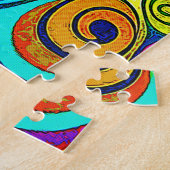 Farbige Groovy Rainbow-Wirbel Puzzle (Seite)
