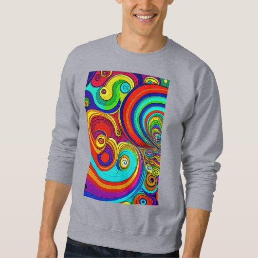Farbige Groovy Rainbow-Wirbel Sweatshirt (Vorderseite)