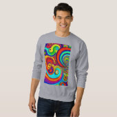 Farbige Groovy Rainbow-Wirbel Sweatshirt (Vorne ganz)