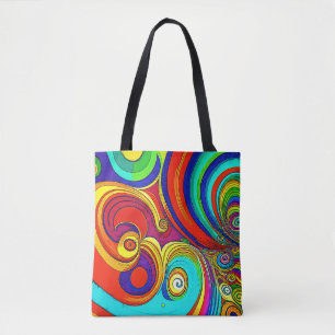 Farbige Groovy Rainbow-Wirbel Tasche