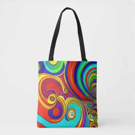 Farbige Groovy Rainbow-Wirbel Tasche (Vorderseite)