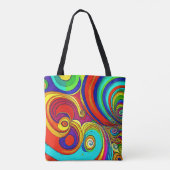 Farbige Groovy Rainbow-Wirbel Tasche (Rückseite)