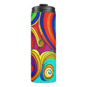 Farbige Groovy Rainbow-Wirbel Thermosbecher (Vorderseite)