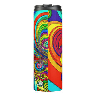 Farbige Groovy Rainbow-Wirbel Thermosbecher