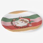 Farbige Groovy Retro Weihnachtszeitung Teller (Schrägansicht)