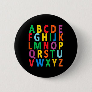 Farbige Großbuchstaben Alphabet lernen Abc Boy Button