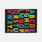 Farbige Großbuchstaben Alphabet lernen Abc Boy Fleecedecke (Vorderseite (Horizontal))