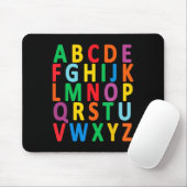Farbige Großbuchstaben Alphabet lernen Abc Boy Mousepad (Mit Mouse)