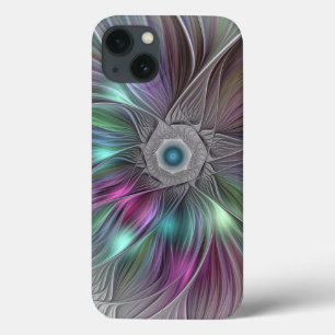 Farbige große Blumen abstrakte trippy Fraktal Kuns Case-Mate iPhone Hülle