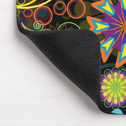 Farbige große Retro-Blume Mousepad (Ecke)