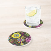 Farbige große Retro-Blume Untersetzer (Seite)