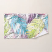 Farbige große tropische Blätter Aquarellmalerei Badhandtuch Set (Handtuch)