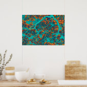 Farbige Grünbäume und Orangenbäume Poster (Küche)