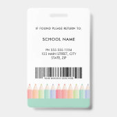 Farbige grüne Barcode-Lehrer-Foto-ID Ausweis (Rückseite)