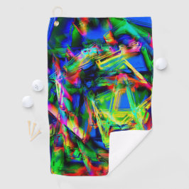 Farbige grüne Farbquadrate, falscher Pinselstrich Golfhandtuch