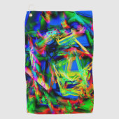 Farbige grüne Farbquadrate, falscher Pinselstrich Golfhandtuch (Vorderseite)