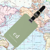 Farbige grüne, weiße Monogramm-Initialen Gepäckanhänger