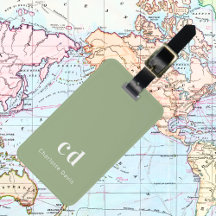 Farbige grüne, weiße Monogramm-Initialen