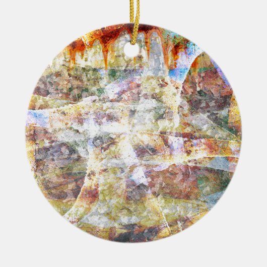 Farbige Grunge Graffiti Keramik Ornament (Vorne)
