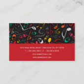 Farbige Grunge Musikalische Notizen nach Song-Küns Visitenkarte (Rückseite)