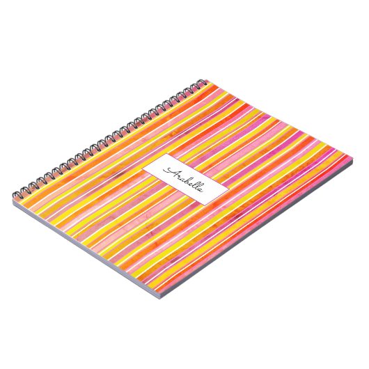 Farbige Grunge Streifen Personalisiert Notizblock (Linke Seite)