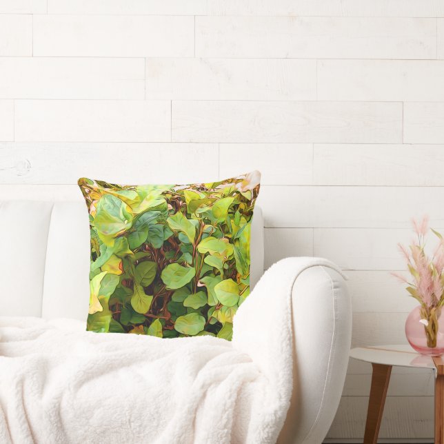 Farbige, grüngelbe Pflanze Kissen (Liege)