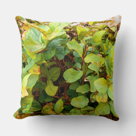 Farbige, grüngelbe Pflanze Kissen