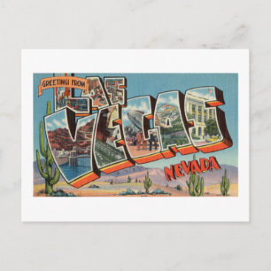 Farbige Grüße aus Las Vegas Nevada im Vintage-Stil Postkarte