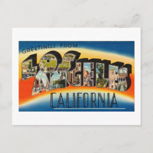 Farbige Grüße aus Los Angeles im Vintage-Stil Postkarte